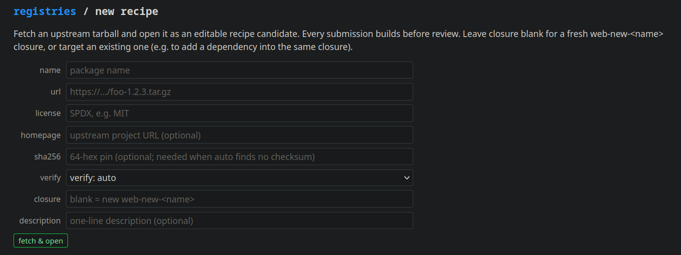 The new recipe template